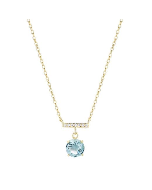 KAMARIA Metallic Birthstone Solitaire & Crystal Bar Necklace