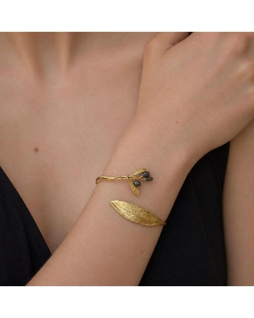 Mother Nature Jewelry Metallic Leaf Bracelet, Handmade Statement Cuff