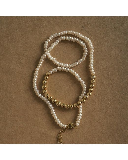 Martina Rozenberg Smira Jewelry Metallic Pearl Cascade Necklace