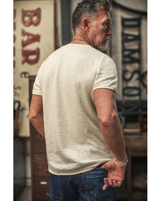 &SONS Trading Co Natural Bianco Knitted T-Shirt Raw for men