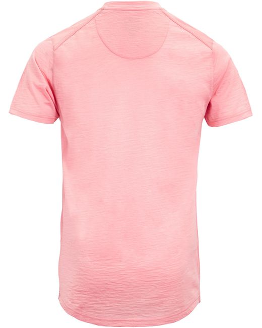 Lords of Harlech Pink Cassius Merino Jersey Crew Neck Shirt for men