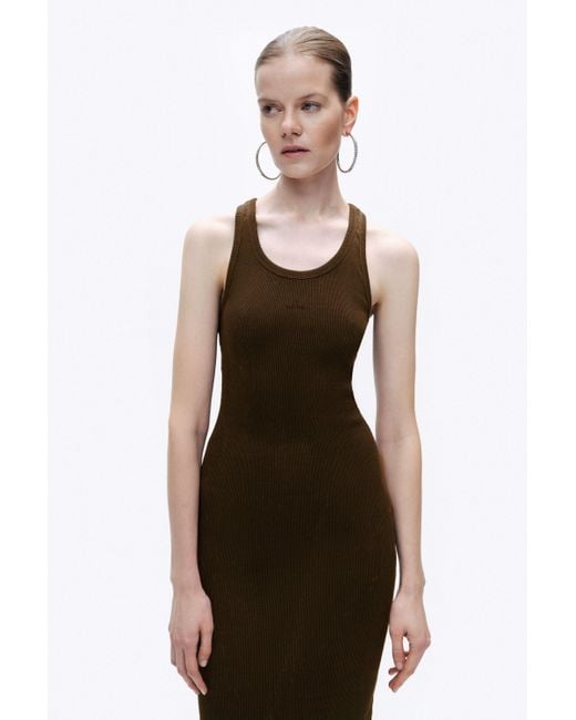 Nocturne Brown Printed Detail Maxi Dress