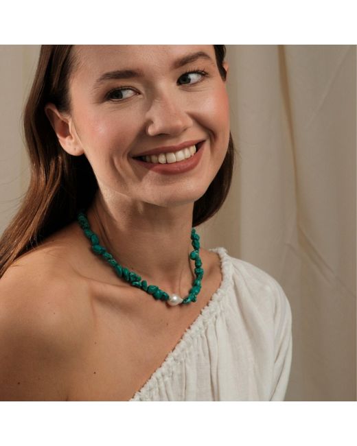 LINYA JEWELLERY Blue Ephyra Baroque Pearl Necklace
