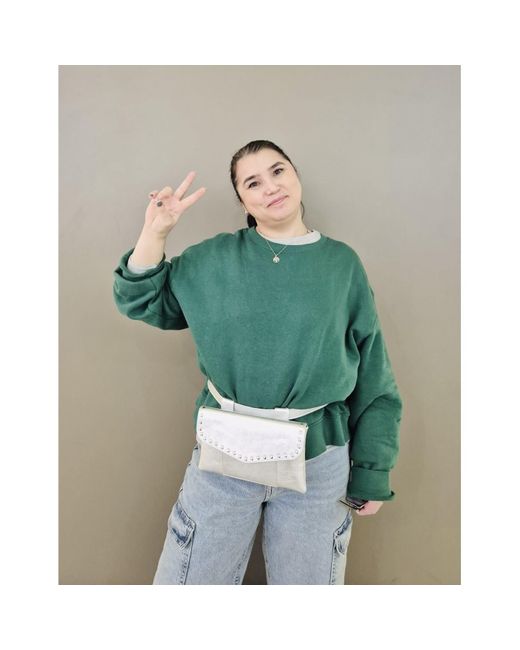 Laura Olaru White Zelda Leather Belt Bag