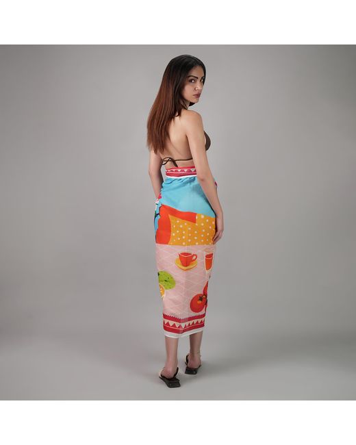 DHARA SHETH DUBAI Red Mediterranean Picnic Resort Sarong