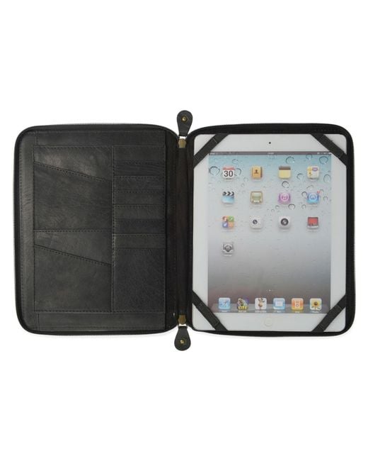 VIDA VIDA Metallic Classic Leather Ipad Organiser for men
