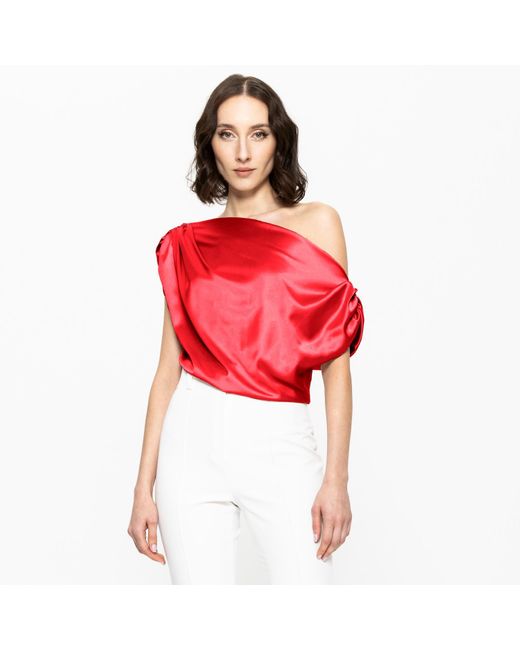 Angelika Jozefczyk Red Satin Blouse Livia