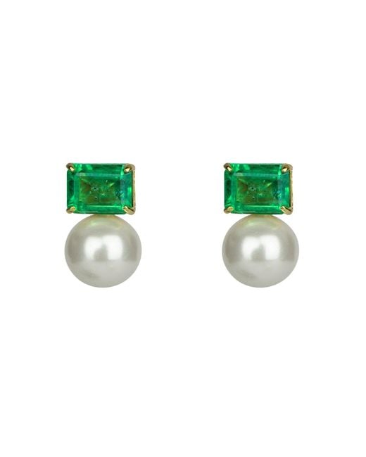 Bounkit Green Sixtine Studs Post Butterfly