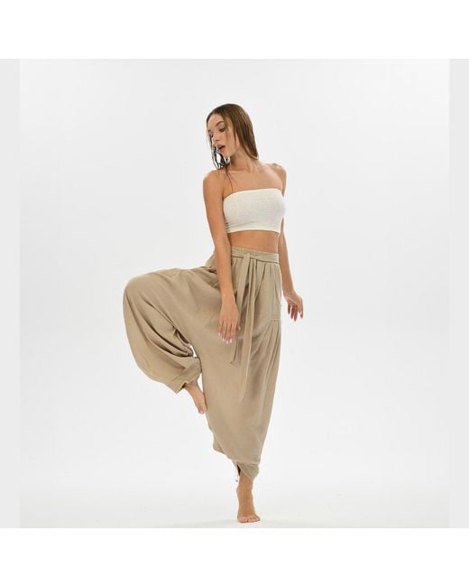 Zhenabia Natural Neutrals Boho Harem Pants