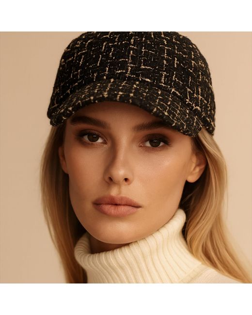 Chanel Joan Elkayam Black Tweed Wool Cap