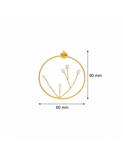 Meraki by Rashmi Bajaj Metallic Perla De Blanca Plated Hoop Earrings With Delicate Pearls
