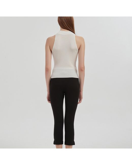NUAJE NUAJE White Halterneck Merino Wool Silk Knit Tank