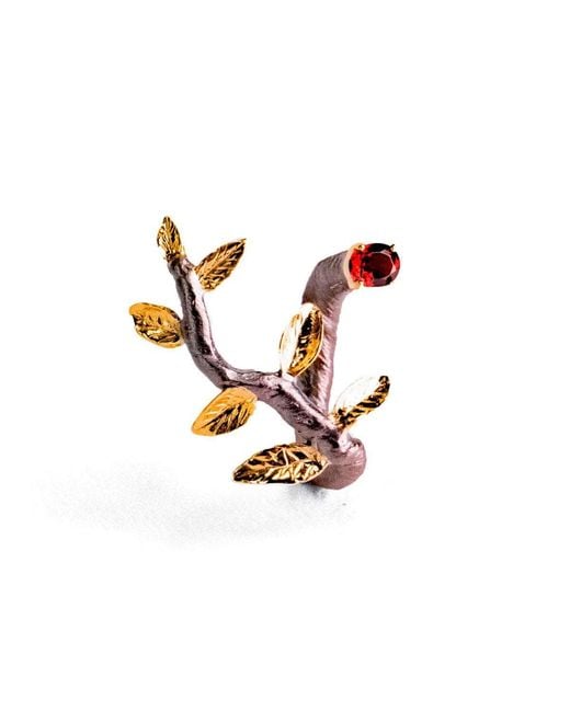 German Kabirski Metallic Haara Garnet Ring