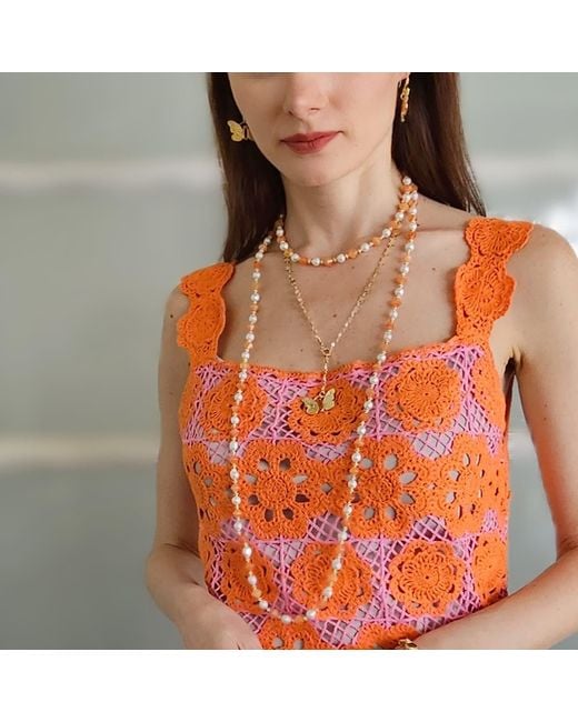 Farra Metallic Butterfly Chain With Butterfly Pendant Versatile Necklace