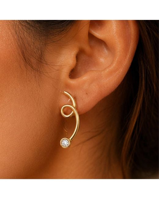 Lily Flo Jewellery Metallic Everything Kept Unfolding Diamond Earrings