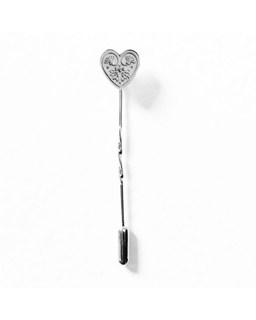 Lee Renee Metallic Wildflower Heart Tie Pin – for men