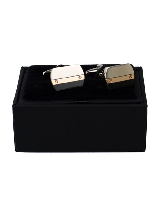 DAVID WEJ Multicolor Rectangle Metal Cufflinks for men