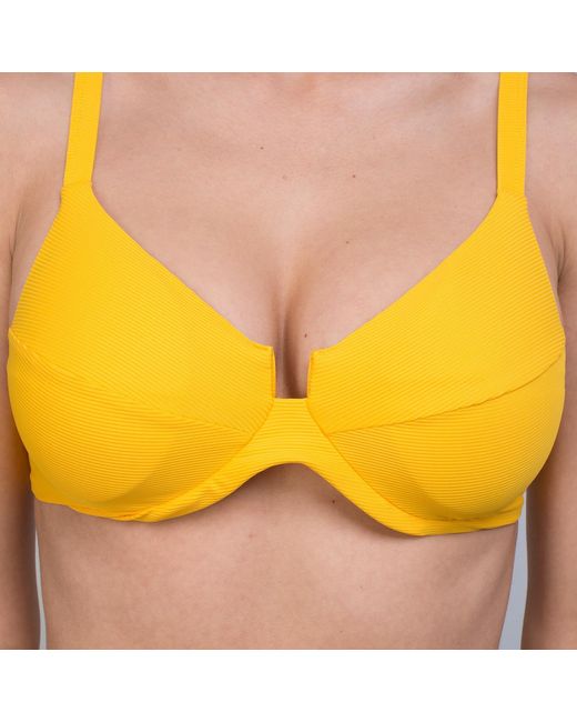 Aulala Paris Yellow Miss Bright Crossing High Waist Bikini Set