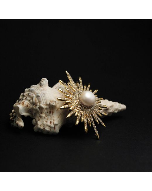 Ninemoo Metallic Solar Radiance Brooch-Pendant