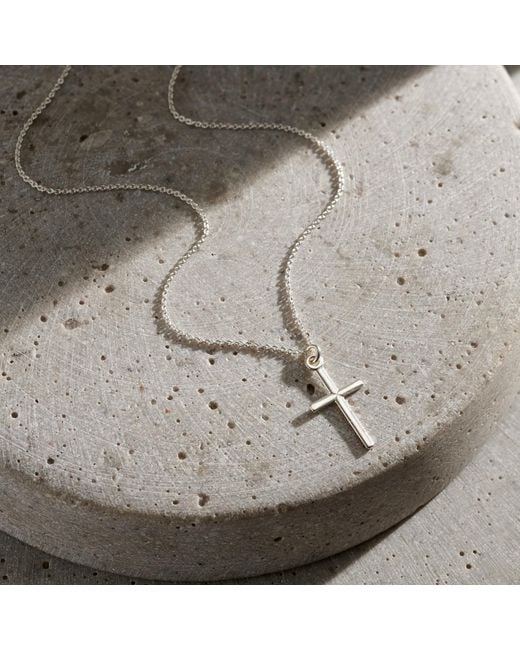 Posh Totty Designs Metallic Slim Cross Pendant Necklace for men