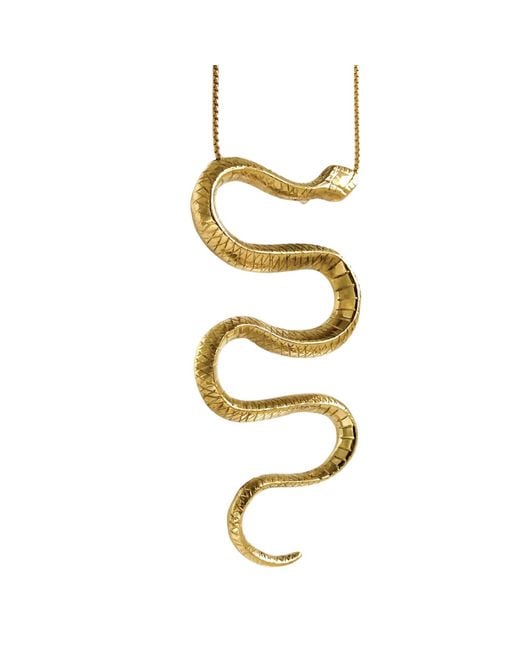 Aki Roc Jewelry Metallic Inca Snake Pendant Necklace