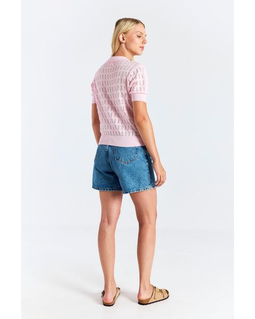 Brodie Cashmere Pink Scallop Trim Pretty Polo
