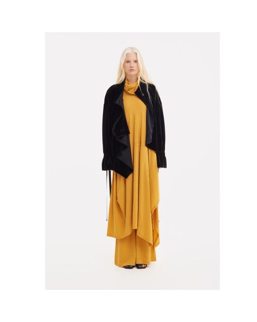 Julia Allert Black Evening Velvet Wrap Jacket With Silk Lining