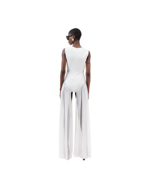 Úchè White Tulle Bodysuit