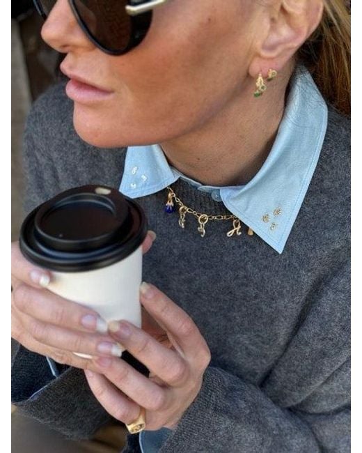 Claire Hill Designs Metallic Chalcedony Twisted Branch Hoops