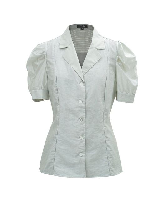 Smart and Joy Gray Chemisier Organza À Manches Courtes