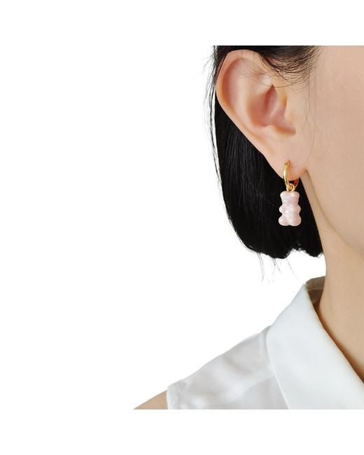 POPORCELAIN Metallic Sweet Porcelain Gummy Bear Earrings