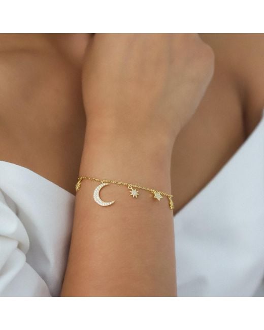 Luna Charles Metallic Vega Moon & Star Charm Bracelet