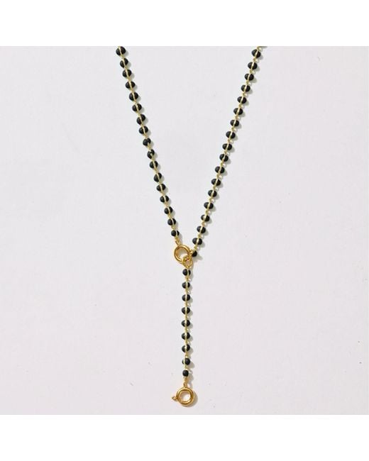 Alexie of Athens Metallic Enamel Strand Drop Chain Charm Necklace