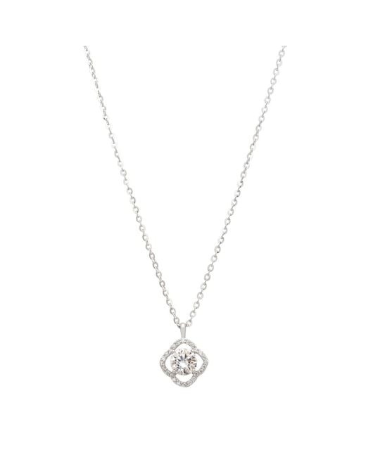 Latelita London Metallic Floating Solitaire Moissanite Necklace