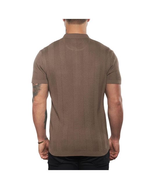 Weston Jon Boucher Brown Alastair Slim Fit Knit Polo for men