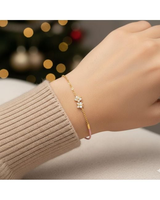 BLOOMTINE | Earth Angel HQ Metallic Enchanting Flutterfly Vermeil Butterfly Silk Cord Thread Bracelet