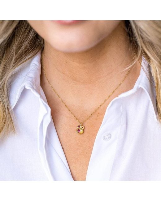 Claire Hill Designs Metallic Ruby Lichen Pendant Necklace