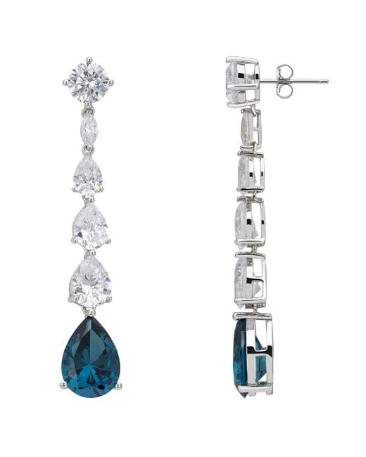 Latelita London Blue Minnelli Drop Earrings Swiss Topaz