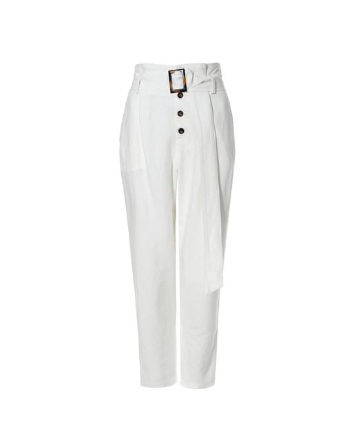 AGGI by HALEWSKI White Iga Cream Pants