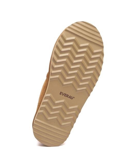 EverAu Australia Brown Plumed Ankle Platform Slippers