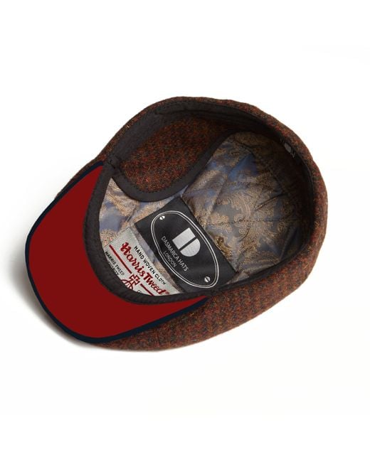 Dasmarca Hats Brown Aaron Harris Tweed Wool Cap With Earflaps for men