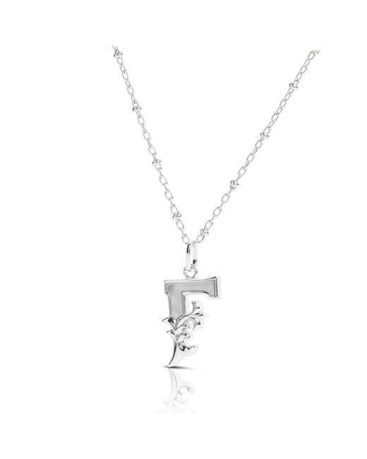 Kasun Metallic Solid F Initial Necklace With Mother Of Pearl