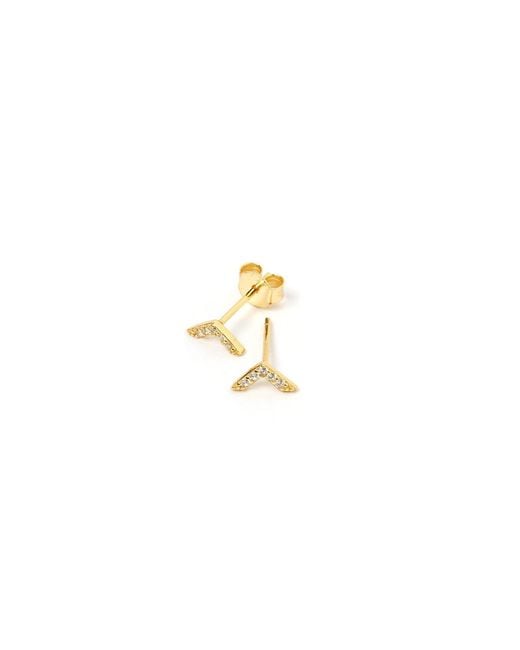 ARMS OF EVE Metallic Arrow & Zircon Stud Earrings