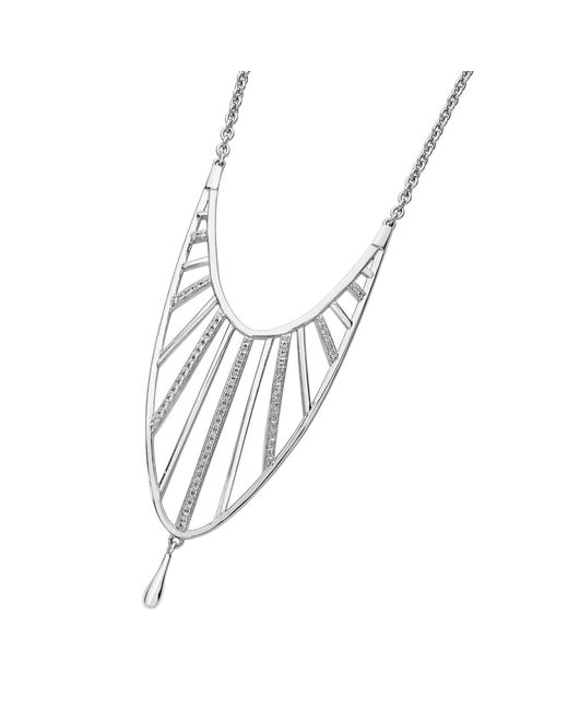 Lucy Quartermaine Metallic Art Deco Oval Long Necklace