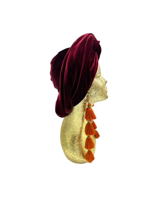 Julia Clancey Red Malbec Ruby Alligator Dorado Turban