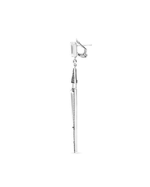 SALLY SKOUFIS Metallic Light Earring With Natural Diamond & Made Cz Diamond Stimulant