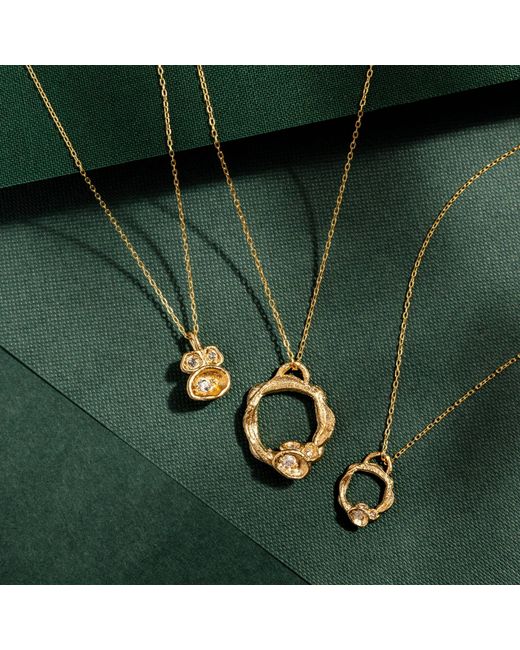 Claire Hill Designs Metallic Topaz Lichen Pendant Necklace