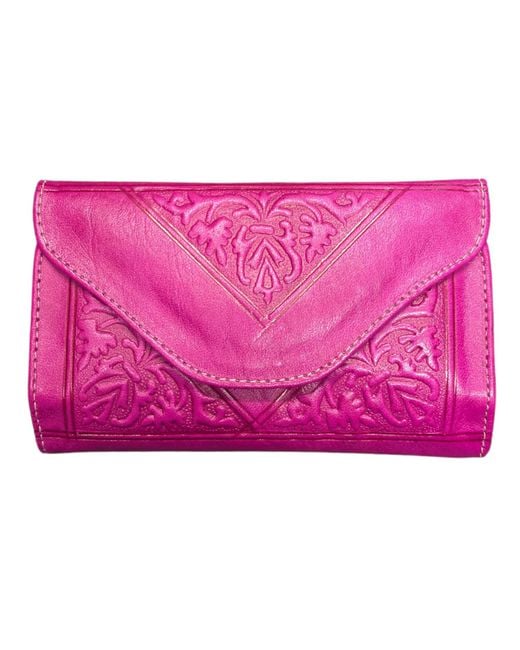 Berber Leather Pink Small Leather Tri-Fold Purse
