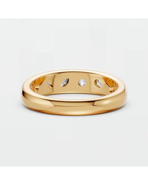 Aya Fine Jewelry Metallic Mixed Shape Lab Diamond Flush Set Geometric Statement Ring