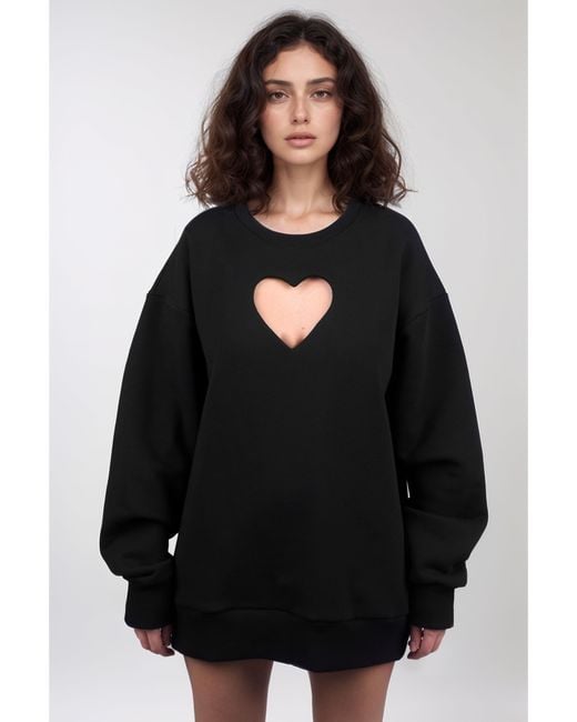 mysimplicated Black Oversized Cotton Sweatshirt